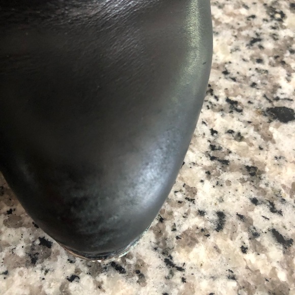 Chanel Black Lamb Skin and Silver Metal Chain Mail Ankle Boots size 38 - Picture 6 of 13